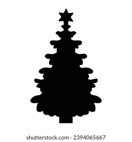 Silueta de árbol de Navidad. Ilustración vectorial de árbol de Navidad.
