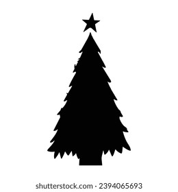 Christmas tree silhouette. Christmas tree vector illustration.