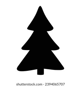 Christmas tree silhouette. Christmas tree vector illustration.