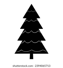 Silueta de árbol de Navidad. Ilustración vectorial de árbol de Navidad.