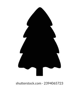 Christmas tree silhouette. Christmas tree vector illustration.