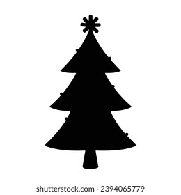 Silueta de árbol de Navidad. Ilustración vectorial de árbol de Navidad.