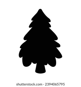 Weihnachtsbaumsilhouette. Weihnachtsbaum, Vektorgrafik.