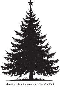 Christmas tree silhouette vector illustration