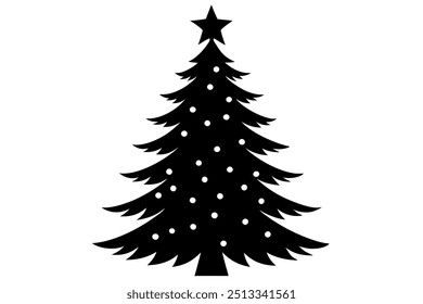 a christmas tree silhouette vector illustration