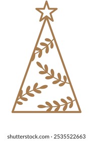 Weihnachtsbaum Silhouette, Weihnachtsbaum Vektorgrafik, Ornament für Laserschneidschablone 
