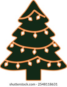 christmas tree silhouette vector illustration