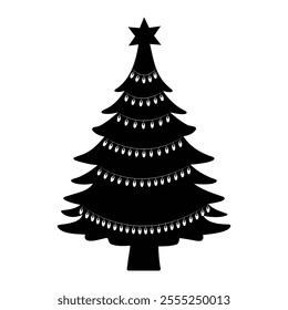 Christmas Tree Silhouette Vector Illustration design.  Get a stunning collection of Christmas tree designs.