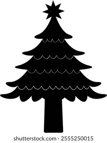Christmas Tree Silhouette Vector Illustration design.  Get a stunning collection of Christmas tree designs.