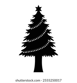 Christmas Tree Silhouette Vector Illustration design.  Get a stunning collection of Christmas tree designs.