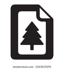 Christmas tree silhouette. Christmas tree vector illustration.
