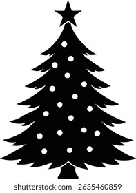 Christmas tree silhouette vector illustration