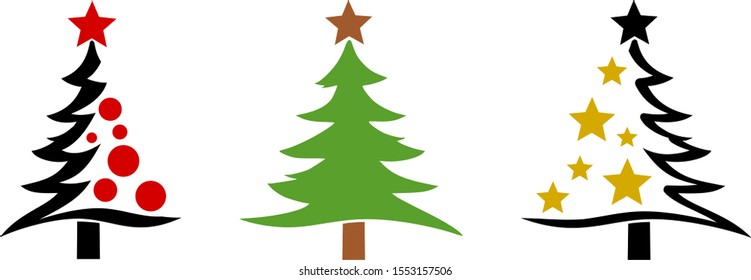 Christmas Tree Silhouette Vector isolated