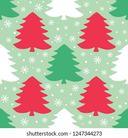 Christmas tree silhouette, vector seamless pattern, holiday background, template for design, wrapping paper, greeting card, invitation.