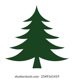Natal árvore silhueta vetor forma ilustração no fundo branco