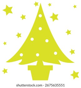 Christmas tree silhouette vector. Simple and elegant icon of  Christmas tree.  Perfect for holiday branding, website design, and social media. eps 10
