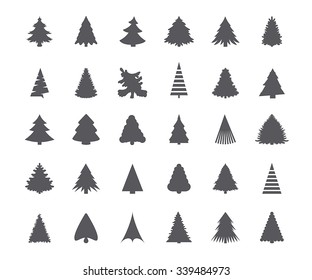 Christmas tree silhouettes