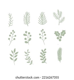 Christmas tree silhouettes decorations, christmas design elements.