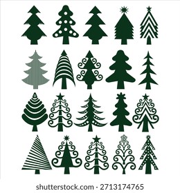 Weihnachtsbaum Silhouetten, Vektorgrafik-Symbol.