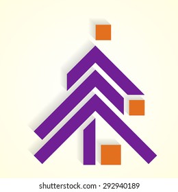 Christmas Tree Simple geometric symbol of New Year 2016 