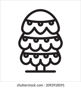 Weihnachtsbaum, einfaches Icon Design, am besten für Banner, Flayer oder Web-Anwendung. Bearbeitbarer Strich mit EPS10-Dateiformat