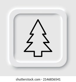 Christmas tree simple icon vector. Flat design. Neumorphism design.ai