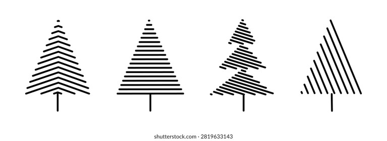 Christmas tree simple line