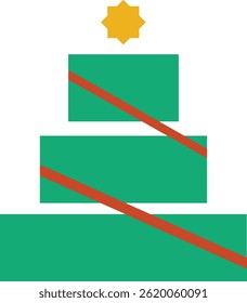 Árbol de Navidad, estilo cuadrado minimalista simple 