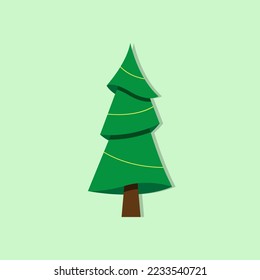 christmas tree, simple and modern flat design style, merry christmas decoration