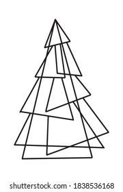 Christmas tree.  Simple vector illustration. Vector graphic design illustration. Christmas, new year. Holiday decoration. Merry christmas. Vector drawing.