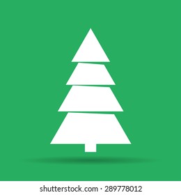 Christmas tree. Single flat icon on the circle. Vector illustration.