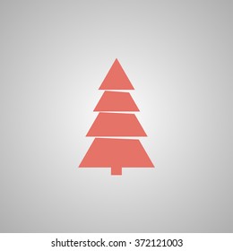 Christmas tree. Single flat icon on the circle. Vector illustration.