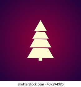 Christmas tree. Single flat icon on the circle. Vector illustration.