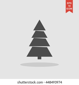 Christmas tree. Single flat icon on the circle. Vector illustration.