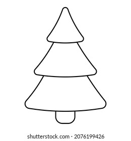 Christmas tree. Sketch. Spruce from triangles. Fir tree icon. Vector illustration. Isolated white background. Happy new year and merry christmas. Idea for web design.