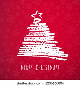 christmas tree sketch vector