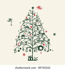 Christmas tree sketch for your design