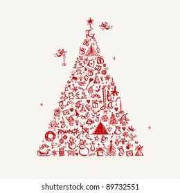 Christmas tree sketch for your design