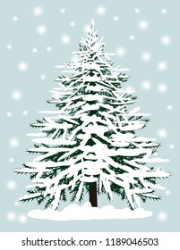Christmas tree in snow