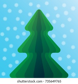 Christmas tree with snow
