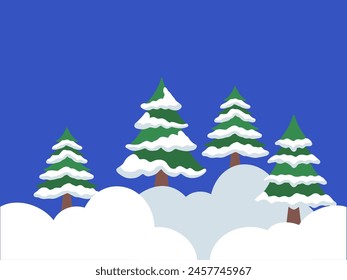 Christmas Tree Snow Background Illustration