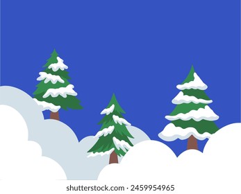 Árbol de Navidad Ilustración de fondo de nieve