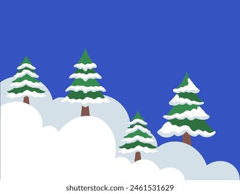 Árbol de Navidad Ilustración de fondo de nieve