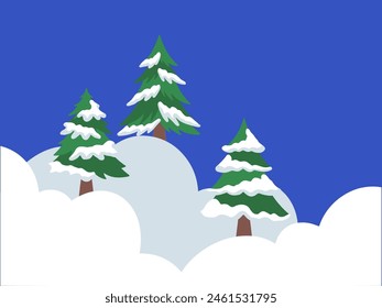 Christmas Tree Snow Background Illustration