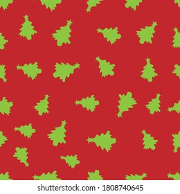 Christmas tree and snow background pattern