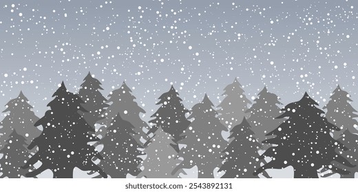 christmas tree with snow background. vector illustration