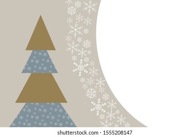 Christmas Tree and Snow Crystal Message Card