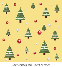 Christmas tree with snow flake, background pattern.