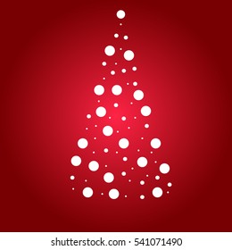 Christmas tree snow on red