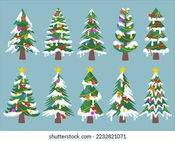 Christmas Tree Snow with Ornaments